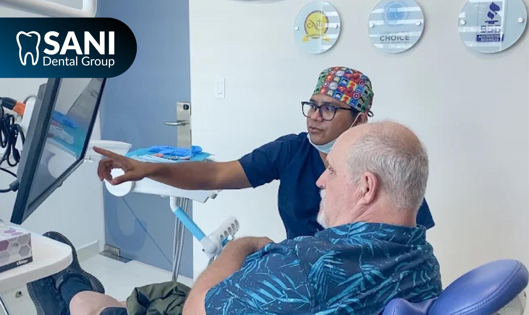 American patient getting affordable dental care in Cancun Mexico