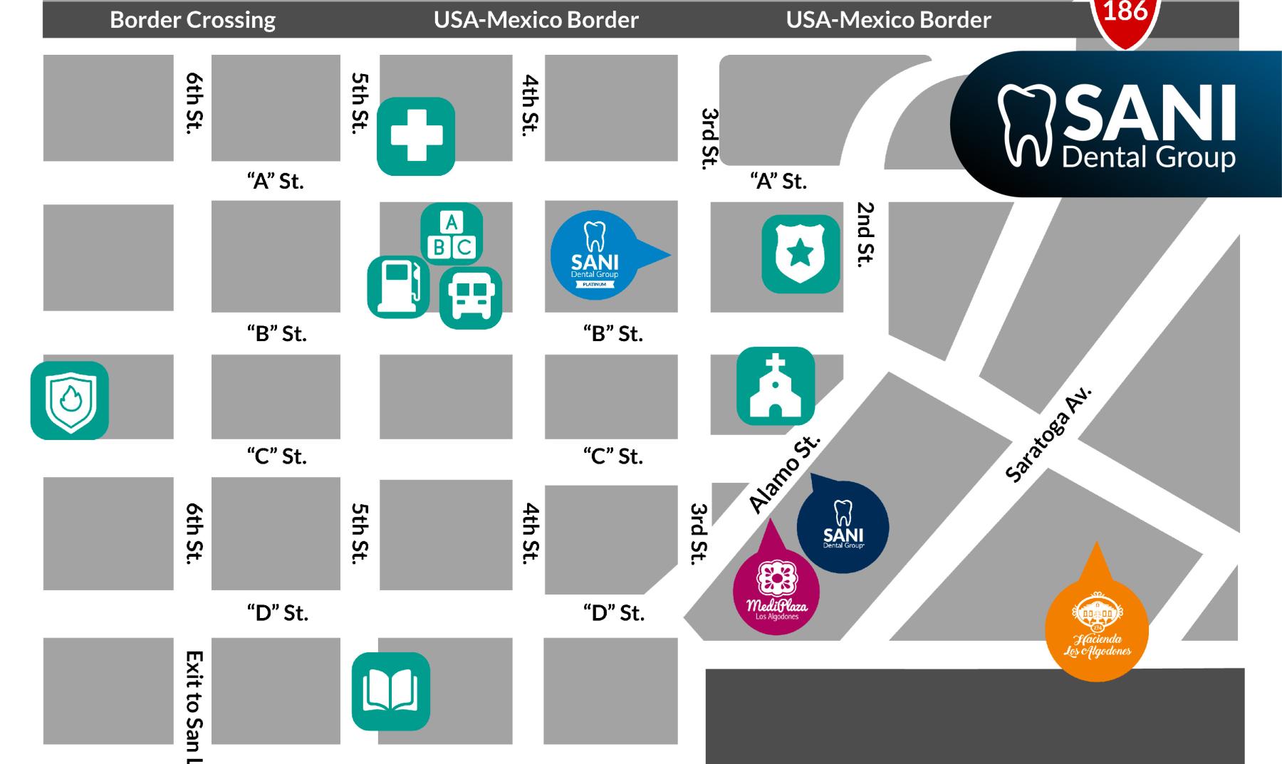 Los Algodones Map